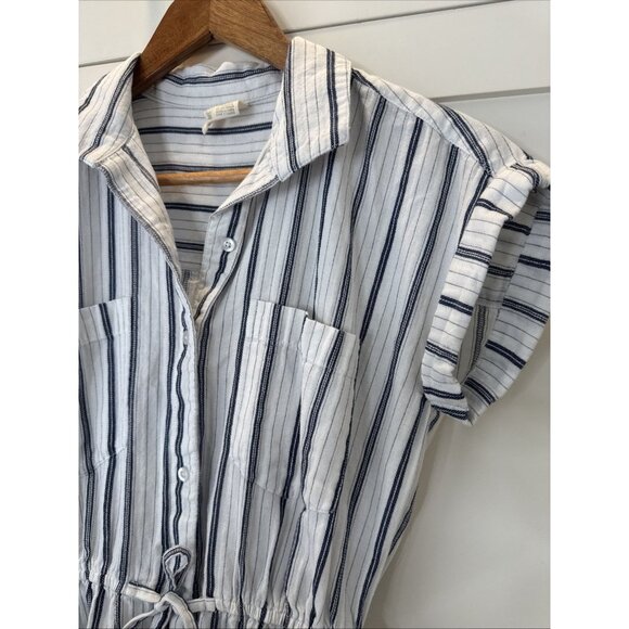 Japna Short Sleeve Dress Women’s Size Sm Striped Button Up Short Sleeve Dress - Picture 5 of 9